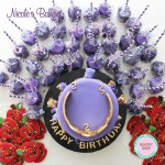 Descendants theme cake with crown