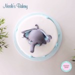 Cake Baby Shower with Elephant on Top