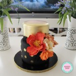 Tiered Cake with handmade peonies