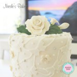 One Tier White Design Cake
