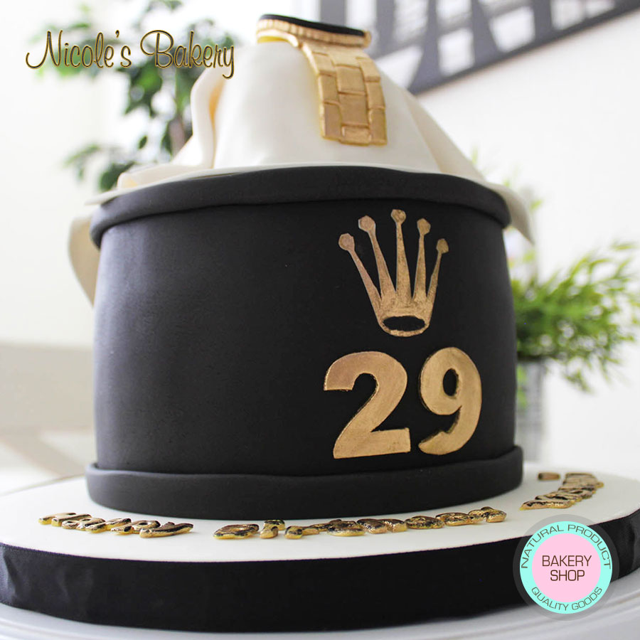 Rolex watch themed cake