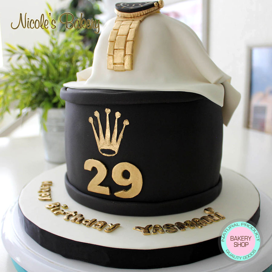 Rolex watch themed cake